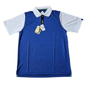 Kangol X Samuel L Jackson Polo Large Blue White Golf Shirt Streetwear NEW